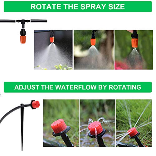 Drip Irrigation Kits,49ft Garden Irrigation System with 1/4" Blank Distribution Tubing Watering Drip Kit,DIY Saving Water Automatic Irrigation Equipment Set for Garden (15m/49ft Irrigation System)