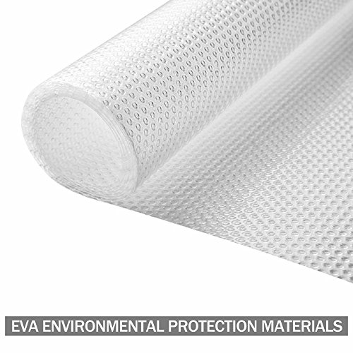 Yachee 3 Rolls EVA Cabinet Liner, Non-Slip Non-Adhesive Shelf Liners Kitchen Cabinets, Waterproof Cupboard Drawer Cushion Mats, DIY Multipurpose Antifouling Pads, 18" x 60" - Transparent