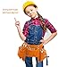 Kids Tool Belt, Monocho Kids Construction Tool Belt Real Suede Leather Children's Tool Pouch with 7 Pockets for Boy and Girl Costumes Dress Up Role Play Adjustable Size for Ages 2-14 (Brown)