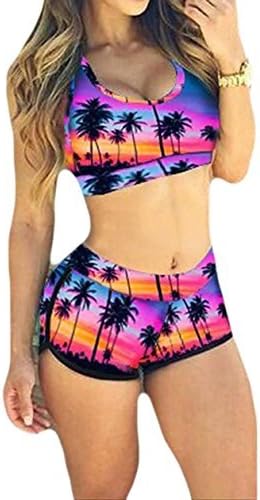 Zelura Sexy-temptation Women's Resort Halter One-piece Bikini Purple Medium