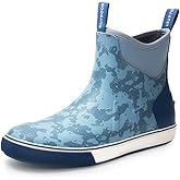 OutdoorMaster Men's Deck Boots, Waterproof Anti-Slip Rubber Rain Boots, Breathable Saltwater Deck Shoes For Fishing Boating Camping Sailing