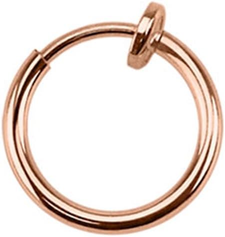 Rose Gold Spring Action Titanium IP Non Piercing Fake Septum / Ear Hoop