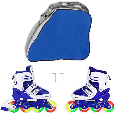 JIFAR Adjustable Inline Skates for Kids and Youth, Durable Inline Roller Skates Rollerblades with All Wheels Flashing Illuminating for Girls and Boys (Three Adjustable Sizes)