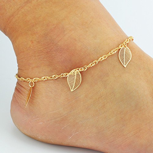 Jovono Women s Gold Anklet Bracelet Beach Foot Leaf Jewelry Bells Anklet for Women and Girls Jovono Women s Gold Anklet Bracelet Beach Foot Leaf Jewelry Bells Anklet for Women and Girls