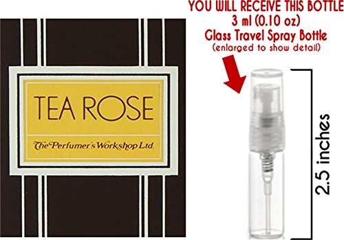 Tea Rose by The Perfumer's Workshop Glass Mini Travel Spray for Women (3ml)