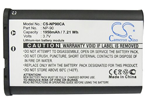 1950mAh Battery For CASIO Exilim EX-Z2000RD, Exilim EX-Z2000SR