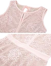 Bosbary vestido de cóctel para mujer, estilo vintage, de encaje, sin mangas, floral