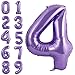 40 Inch Large Purple Balloon Number 4 Balloon Helium Foil Mylar Balloons Party Festival Decorations Birthday Anniversary Party Supplies