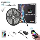 Nexlux LED Strip Lights, Wifi Wireless Smart Phone Controlled Light Strip Kit 16.4ft 150leds 5050 Waterproof IP65 LED Lights ,Working with Android and IOS System,IFTTT, Google Assistant