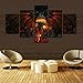 AtfArt 5 Piece World of Warcraft Cataclysm Painting for Living Room Home Decor Canvas Art Wall Poster (No Frame) Unframed HB53 50 inch x30 inch