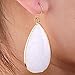 SUNYIK Women's White Shell Round Teardrop Dangle Earrings