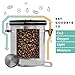 Coffee Storage Container with Scoop - Airfresh Valve Stainless Steel Metal Canister for Fresher Coffee Ground or Beans (Vienna Silver)