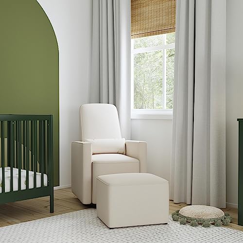 DaVinci Olive Upholstered Swivel Glider With Bonus Ottoman In Polyester