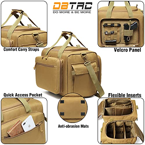 DBTAC Gun Range Bag Large Tactical 4+ Pistol Shooting Range Duffle Bag for Handguns and Ammo