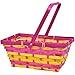 Gift Boutique 12 Bamboo Easter Baskets- Rectangular Woven Bright with Handle for Girls and Boys Kids Party Favor Supplies Decorations