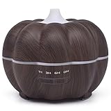 Pumpkin Essential Oil Diffuser, OULYLAN 300ml Aroma Ultrasonic Cool Mist Humidifier Wood Grain Aromatherapy Air Purifiers for Bedroom Halloween Decorations