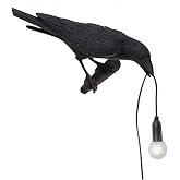 NorDiem Crow Wall Lamp, Unique Gothic Raven Birds Wall Sconce Light for Bedside Bedroom Living Room Farmhouse Decor (Left Black Wall Lamp)