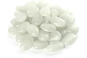 ALAN STONE Glow in The Dark Pebbles,Decorative Glow Stones,Glow Pebbles Rocks Stones Marbles for Vase Fillers Outdoor Indoor DIY Garden Gifts Patio Decoration, 3-4cm, 400g/0.88lbs, Blue Green