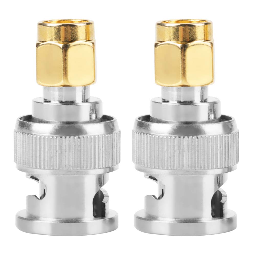 Connector Adapter, 2 Pcs BNC Male to SMA Male Type Connector Adapter Test Converters