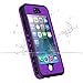 iPhone 5 5s se Waterproof Case, iThrough Underwater Dustproof Snowproof Shockproof Case with Touched Screen Heavy Duty Protective Carrying Cover Case with a 3.5mm AUX Cable for iPhone 5/5s/SE (Purple)