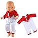 BARWA 5 Sets Jumpsuits Clothes Outfits Handmade Costume Pajamas for 14 to 16 Inch Dolls