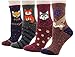 Bienvenu Women's Colorful Cotton Socks Animal Pattern Casual Socks 4 Pairs, Multi Color