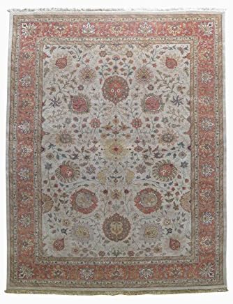Traditional Nepalese Hand Knotted Rug 9' x 12' Wool Area Rug 9 feet x 12 feet Rust Color Rug