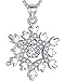 ANEWISH Fine Jewelry Necklace for Women Cubic Zirconia Snowflakes Sterling Silver Pendant for Girl Lady Bride