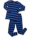 Leveret Striped Kids & Toddler Boys Pajamas 2 Piece Pjs Set 100% Cotton (14 Years, Blue & Navy)