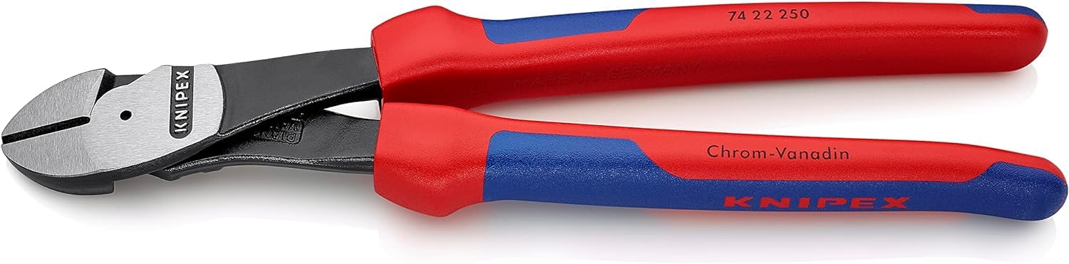 KNIPEX High Leverage Diagonal Cutter with Comfort Handles 250 mm, 74 22 250