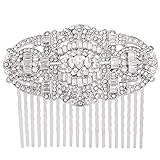 Fairy Moda Vintage Clear Austrian Crystal Bridal Hairpiece Hair Comb Silver