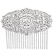 Fairy Moda Vintage Clear Austrian Crystal Bridal Hairpiece Hair Comb Silver