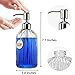 JASAI 18 Oz Clear Glass Soap Dispenser with Rust Proof Stainless Steel Pump, Refillable Liquid Hand Soap Dispenser for Bathroom, Premium Kitchen Soap Dispenser and Bathroom Accessories