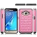 J1 Case, Galaxy Amp 2 Case, Galaxy Express 3 Case, NOKEA Studded Rhinestone [Shock Absorption] Hybrid Armor Defender Protective Case Cover for Samsung Galaxy J1 2016 / Amp 2 / Express 3 (Pink Grey)