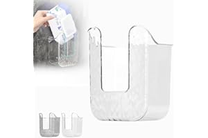 ATFIRST Kitchen Wipes Storage Box, 2024 New No Punching Wall-Mounted Tissue Holder for Bathroom, Refillable Wipes Container Box, Clear Tissue Wipes Dispenser, Toilet Wipes Container for Bathroom(White,1pcs)