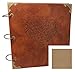 Love Heart - Premium Quality Embossed Expandable PU Leather Scrapbook DIY Photo Album Sketchbook, Wedding Guest Book (Brown Kraft Paper)