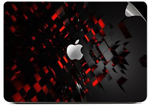 Theskinmantra Red Cubes Apple MacBook Pro 15 Retina Decal/Skin with Apple Cut Logo and Round Edges