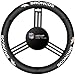 Fremont Die NFL Denver Broncos Leather Steering Wheel Cover, Fits Most Steering Wheels, Black/Team Colors