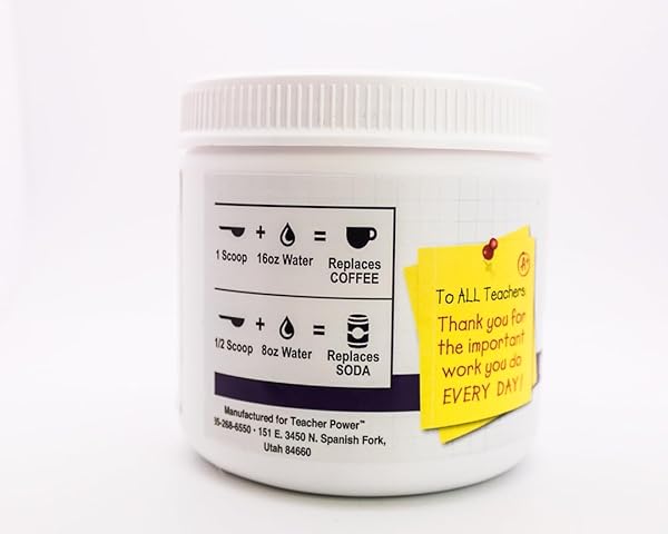 TEACHER POWER (THE ORIGINAL) IN BLACK RASPBERRY SUGAR FREE ENERGY DRINK 70/SERVINGS PER JAR 100MG CAFFEINE WITH B VITAMINS