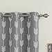 Best Home Fashion Grey Arrow Room Darkening Blackout Grommet Top Curtain 84