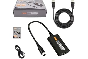 Kacenray HDMI Converter for Sega Saturn 1080P Upscaler HDMI Adapter Cable S-Video Input 4:3/16:9 Aspect Ratio Switching