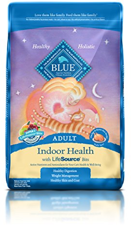 Blue Buffalo Indoor Health Natural Adult Dry Cat Food, Chicken & Brown Rice 15-Lb