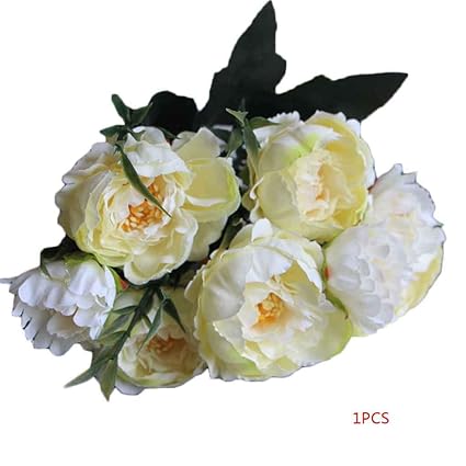 8 Chefsbouquet De Noël Simulation Mariage Real Touch Artificielle Pivoine Fleur Saint Valentin Cadeau Fausse Fleur Regard