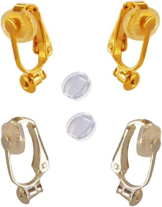 Amazon Co Jp イヤリングコンバーター クリップ式 シリコンカバー付き ゴールド シルバーセット ピアスをイヤリングに変更 スタッドピアス ホビー