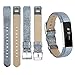 POY Replacement Bands Compatible for Fitbit Alta and Fitbit Alta HR, Genuine Leather Wristbands, Blue