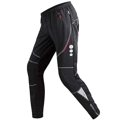 Fitsund Herren Fahrrad Hose Thermo Winddicht Flecce MTB Hose Laufhose Gr. S-3XL