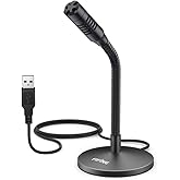 FIFINE Mini Gooseneck USB Microphone for Dictation and Recording,Desktop Microphone for Computer Laptop PC.Plug and Play Great for Skype,YouTube,Gaming, Streaming,Voiceover,Discord and Tutorials-K050