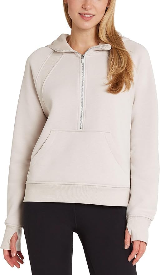 Amazon.com: Danskin Women's Cozy Half Zip Pullover Hoodie