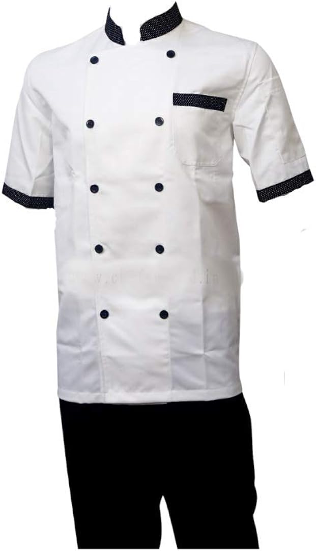 Chefs World Uniforms Chefs Coat (White with Black) for Men and Women