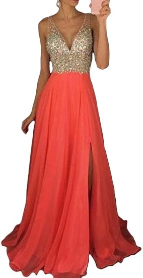 sequin long dress with split